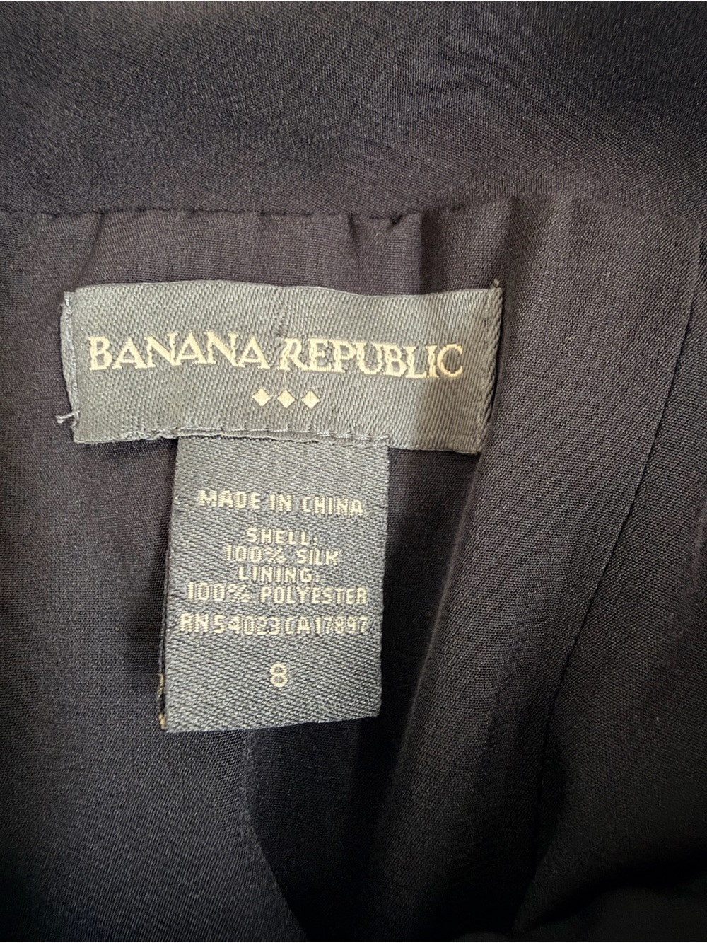 Banana Republic Vintage Silk Crepe Cocktail Dress Size 8 Black Plunge Whimsigoth - Picture 7 of 10